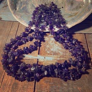 Boho Style Amethyst 3 Strand Necklace-1 Day Sale!
